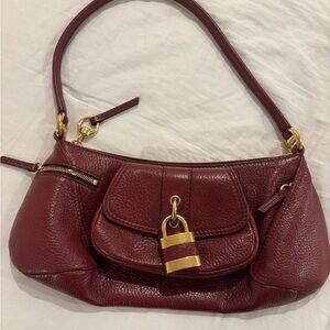 Chloe Deep Red Leather Shoulder Bag